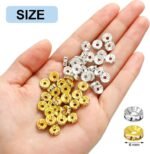 800PCS 6MM Gold Silver Rondelle Spacer Beads | DIY Jewelry Making - Image 2