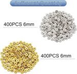 800PCS 6MM Gold Silver Rondelle Spacer Beads | DIY Jewelry Making - Image 3