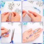 790PCS Ocean Charms Keychain Making Kit | Starfish Dolphin Crab Conch Seahorse Blue Beads DIY Crafts - Image 5