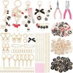 477-Piece Lip Gloss Keychain Making Kit | Alphabet Charms, Hooks, Pliers (DIY Craft Set)