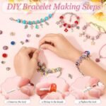 150-Piece Charm Bracelet Making Kit | DIY Jewelry Box, Beads, Charms (Gift for Women) - Image 4
