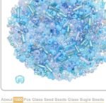 1000PCS Light Blue Glass Seed & Bugle Beads | Mini DIY Jewelry Making (1-4MM) - Image 3