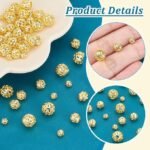 18K Gold Plated Brass Spacer Beads | 4-8MM Hollow Metal DIY Jewelry Making - Image 3