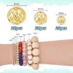 18K Gold Plated Brass Spacer Beads | 4-8MM Hollow Metal DIY Jewelry Making - Image 4