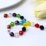 1000PCS 4MM Light Blue Gray Bicone Glass Beads | Faceted Crystal DIY Jewelry Suncatchers - Image 3