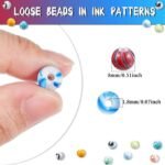 500PCS 8MM Ink Pattern Acrylic Beads | Colorful DIY Jewelry Making Supplies - Image 3