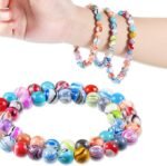 500PCS 8MM Ink Pattern Acrylic Beads | Colorful DIY Jewelry Making Supplies - Image 4