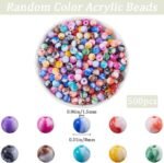500PCS 8MM Acrylic Beads | Colorful Marble Swirl Patterns for DIY Jewelry Making - Image 3