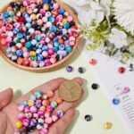 500PCS 8MM Acrylic Beads | Colorful Marble Swirl Patterns for DIY Jewelry Making