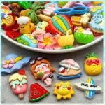 40PCS Summer Resin Charms | Hawaii Coconut Flamingo Plumeria Flatback Cabochons for DIY Crafts