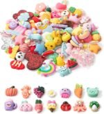 100PCS Kawaii Slime Charms | Resin Embellishments for DIY Crafts, Jewelry, Phone Cases (Assorted Designs)