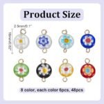 Lampwork Glass Floral Charms | Colorful Dangle Connectors for DIY Jewelry Making - Image 3