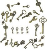 125PCS Vintage Skeleton Key Charms | Antique Bronze Brass Pendants for DIY Jewelry Crafts - Image 4