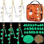 558PCS Halloween Ghost Charms Keychain Making Kit | Glow in the Dark Spooky DIY Beads Crafts