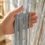 Silver Beaded Curtain | Crystal Doorway Divider | Elegant String Curtain | Wedding Backdrop Decor | Room Divider