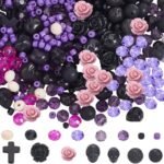 458PCS Gothic Skull Bead Kit | Rose Cross Charms, Lava Rock, Turquoise (DIY Jewelry) - Image 3