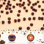 500pcs 8MM Halloween Striped Beads | Black Orange DIY Jewelry Making - Image 4
