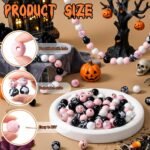 150 Sets Pink Ghost Wooden Beads | Halloween DIY Jewelry Making Crafts - Image 3