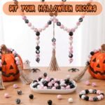 150 Sets Pink Ghost Wooden Beads | Halloween DIY Jewelry Making Crafts - Image 4