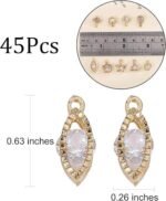 45PCS Rhinestone Crystal Charms | Sparkling Decorative Pendants for DIY Bracelets Jewelry Making Crafts - Image 3