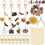 266PCS Halloween Bat Keychain Making Kit | Spooky DIY Charms, Beads, Hardware - Image 2
