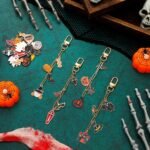 266PCS Halloween Bat Keychain Making Kit | Spooky DIY Charms, Beads, Hardware