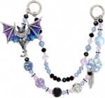 Halloween Skull Bag Chain Charm | Beaded Rhinestone Wallet Chain for Purse Handbag DIY Accessories
