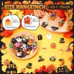40PCS Halloween Resin Charms | Pumpkin Witch Hat Spooky Flatback Embellishments for DIY Crafts - Image 3