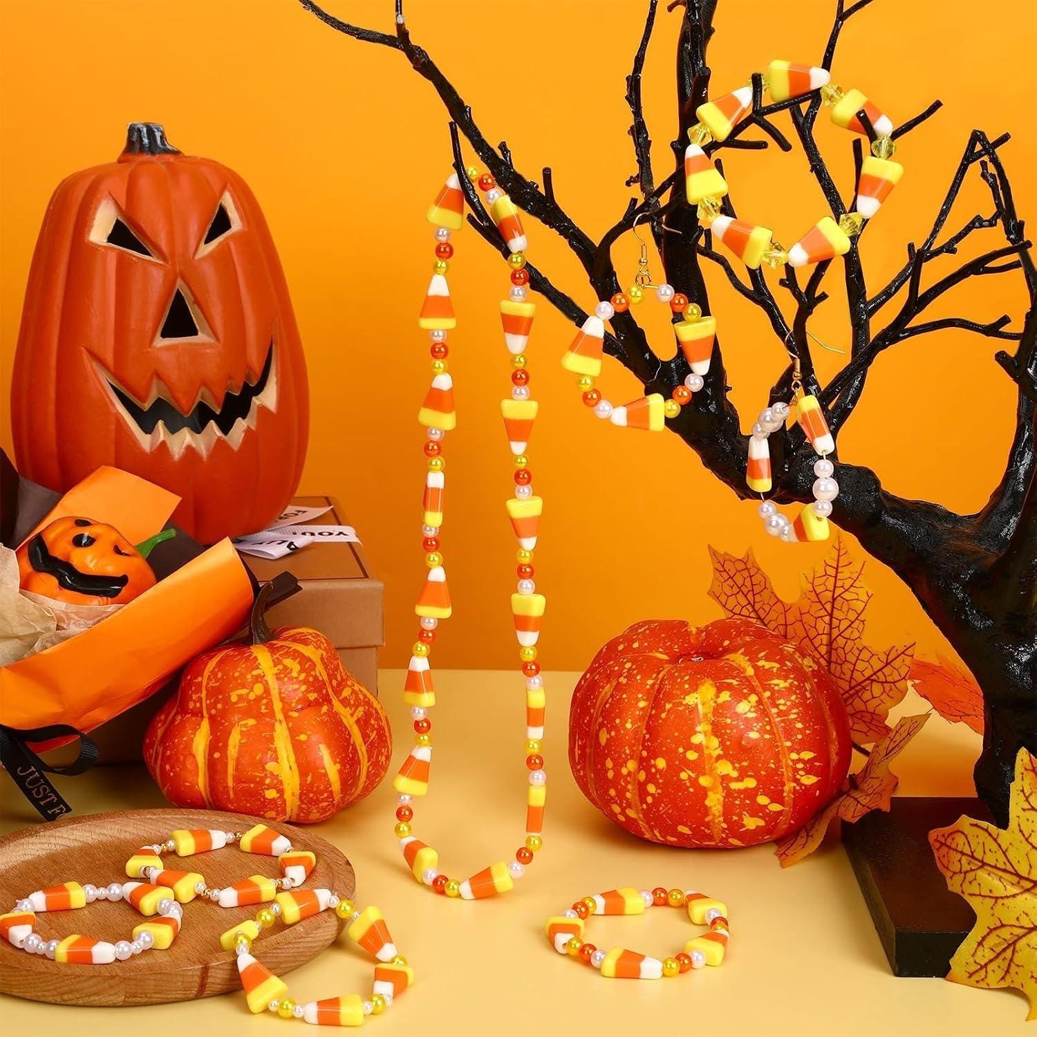 il_fullxfull.8477123370_mr9r-1.jpg 100PCS Halloween Candy Corn Beads | DIY Jewelry Making Crafts - Image 1