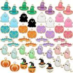 52PCS Gold Pumpkin Halloween Charms | Spooky Jewelry Pendants for DIY Bracelets Necklaces Earrings - Image 2