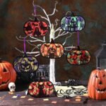 30PCS Halloween Pumpkin Suncatcher Craft Kit | Tissue Paper Window Art DIY Hanging Crafts