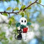 Halloween Ghost Cat Suncatcher | Acrylic Window Hanging Ornament (Plant Decor)