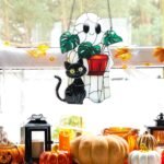Halloween Ghost Cat Suncatcher | Acrylic Window Hanging Ornament (Plant Decor) - Image 4