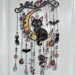 Halloween Ghost Suncatcher Wind Chime | Acrylic Window Hanging Decor for Spooky Fall Home
