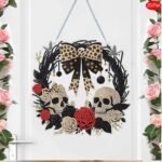 Halloween Skull Rose Wreath Suncatcher Kit | Crystal Diamond Art DIY Decor