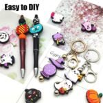 50PCS Halloween Focal Beads for Pens | Pumpkin Ghost Silicone Rubber Charms for DIY Beadable Pens - Image 3