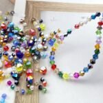 400PCS 4MM Ceramic White AB Bicone Beads | Faceted Crystal Glass Spacer Beads