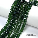 580PCS Deep Green Faceted Glass Briolette Beads | DIY Jewelry Making (4-10MM) - Image 2
