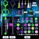 140PCS Halloween Beadable Keychain Bars Set | Silicone Beads Tassels Bubble Pot Focal Beads DIY - Image 3