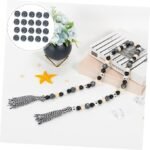 50PCS Halloween Wooden Beads | Black Colored Spider Web Beads for DIY Bracelets Garland Crafts - Image 4