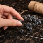 50PCS Halloween Wooden Beads | Black Colored Spider Web Beads for DIY Bracelets Garland Crafts