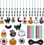 40 Sets Halloween Bead Necklace Making Kit | Carnival DIY Jewelry Craft Kit for Kids Teens Party - Image 2
