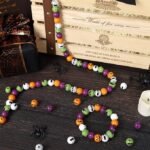 160PCS Halloween Wooden Beads | Pumpkin Vampire Mummy Skeleton Character Beads DIY Jewelry Crafts