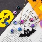 20PCS Colorful Skull Beads | 0.41 Inch Large Hole Metal Spacer Beads for DIY Jewelry Crafts