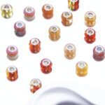 100PCS Large Hole Orange Beads | Assorted European Lampwork Murano Style Beads for DIY Jewelry Crafts - Image 4