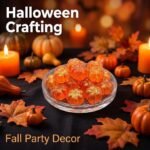 100PCS 8X10MM Orange Pumpkin Glass Beads | Mini Fall Beads for Halloween Thanksgiving DIY Jewelry - Image 3
