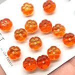 100PCS 8X10MM Orange Pumpkin Glass Beads | Mini Fall Beads for Halloween Thanksgiving DIY Jewelry