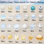 460+ Ocean Beads Jewelry Making Kit | Blue White Shell, Starfish, Conch DIY Beach Jewelry - Image 5