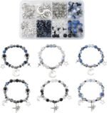 Celestial Bracelet Making Kit | Moon, Star, Blue Glass, Pearl Beads (314 Pieces) - Image 2
