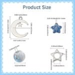Celestial Bracelet Making Kit | Moon, Star, Blue Glass, Pearl Beads (314 Pieces) - Image 4
